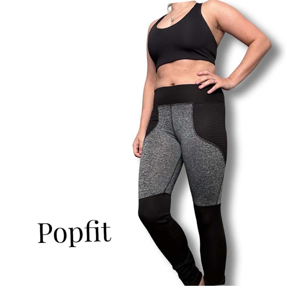 POPFIT Black and Gray Leggings - XS